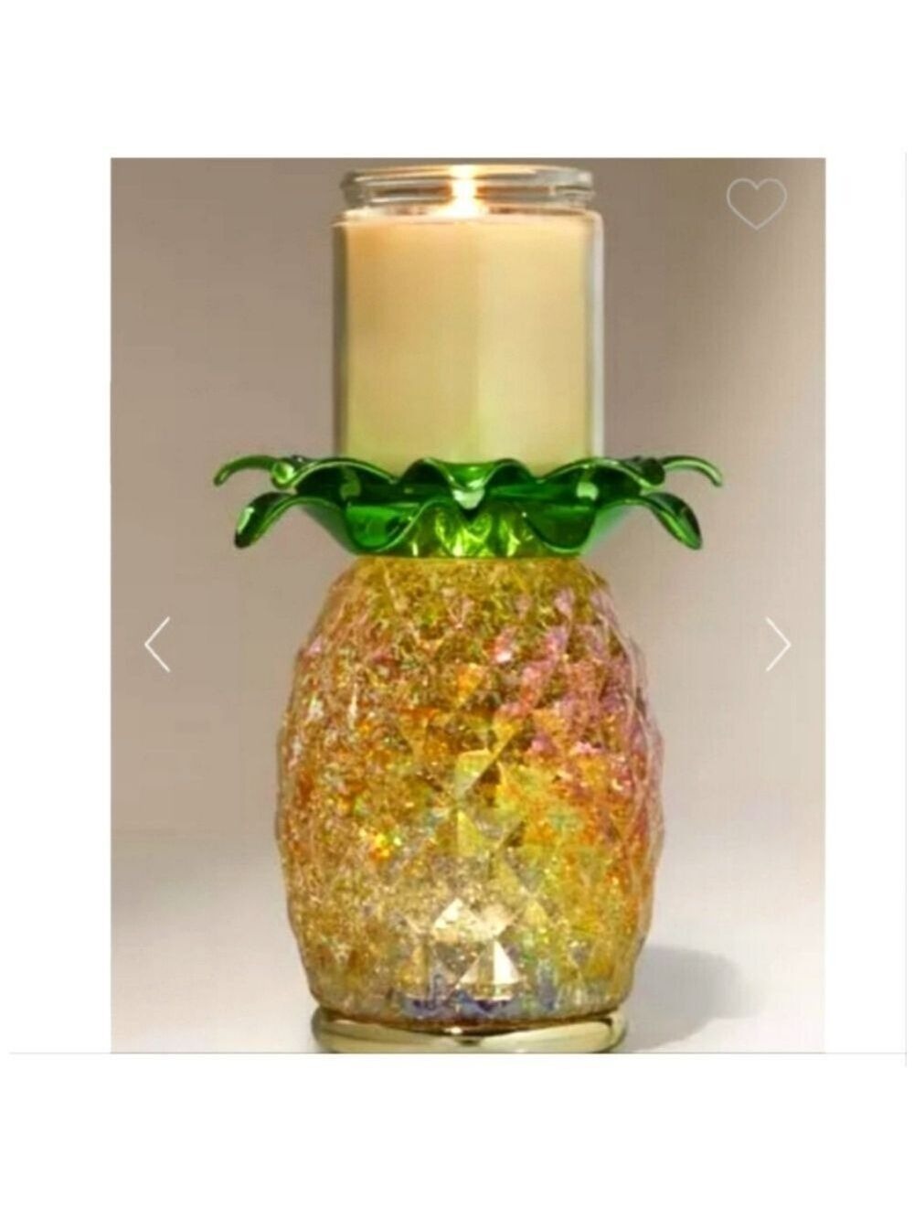 PINEAPPLE GLITTER WATER GLOBE SINGLE WICK PEDESTAL CANDLE HOLDER by Bath & Body